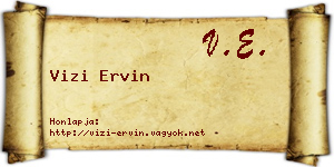 Vizi Ervin névjegykártya